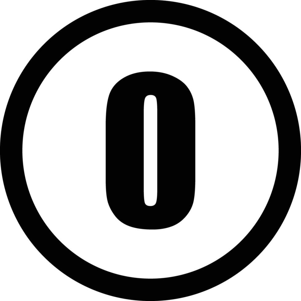 Number 0 icon circle vector isolated on white background . Number zero icon