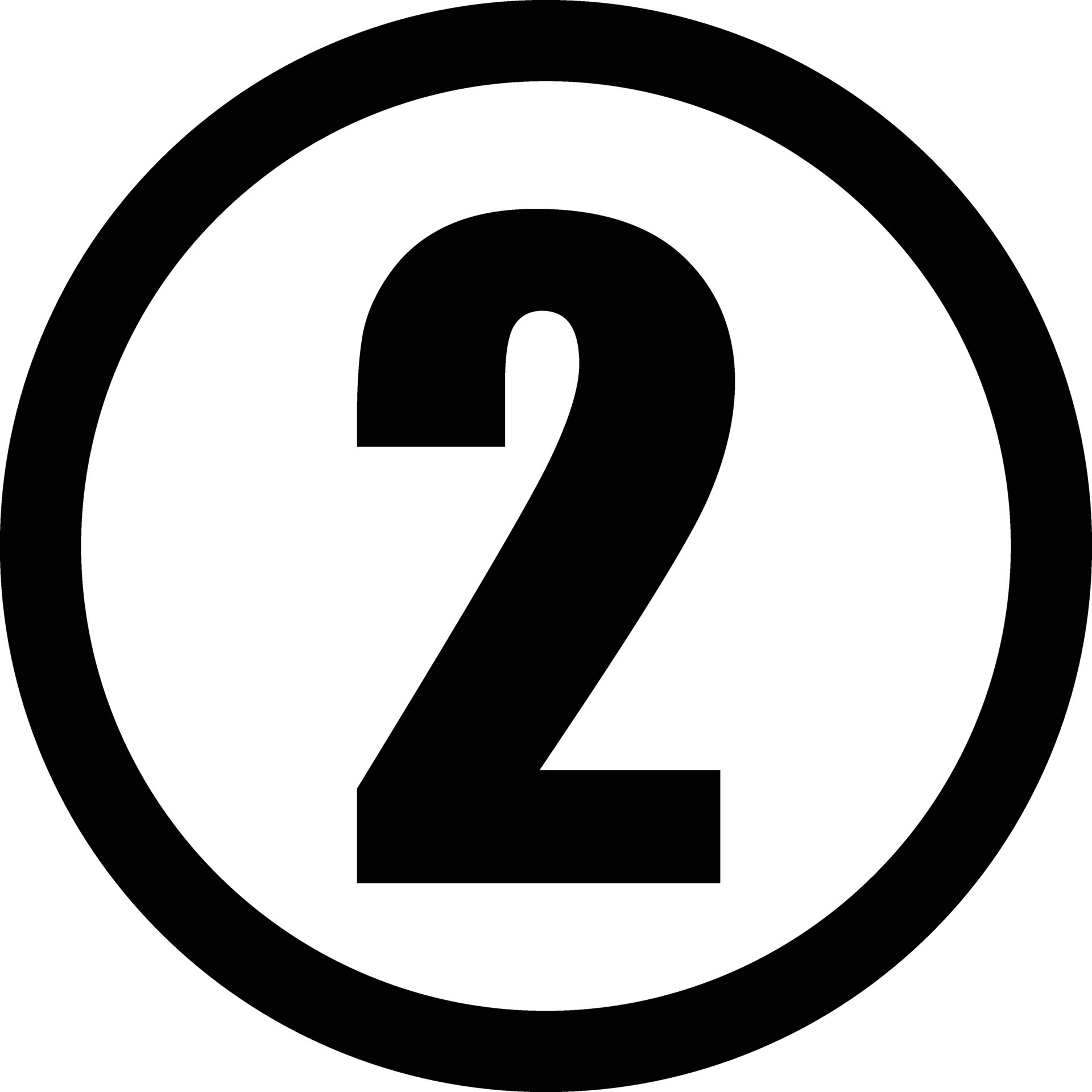Number 2 icon circle vector illustration isolated on white background