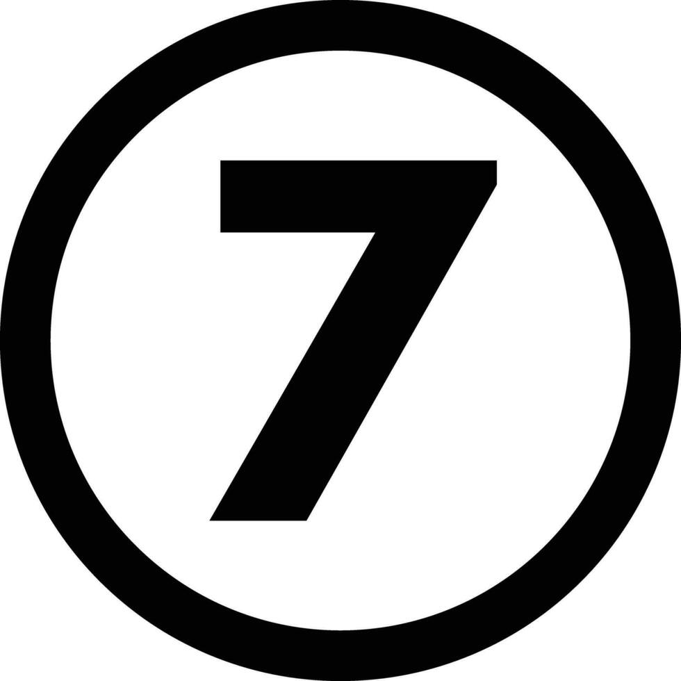 Number 7 icon circle . Number seven icon vector illustration for web and phone