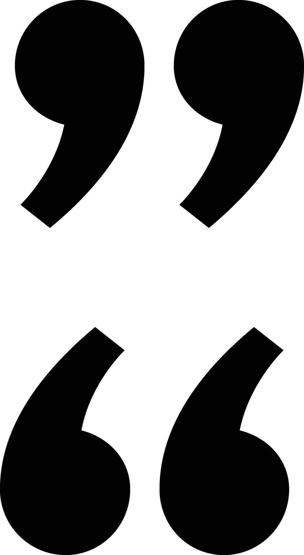 Double quote icon vector . Quotation mark symbol isolated on white ...