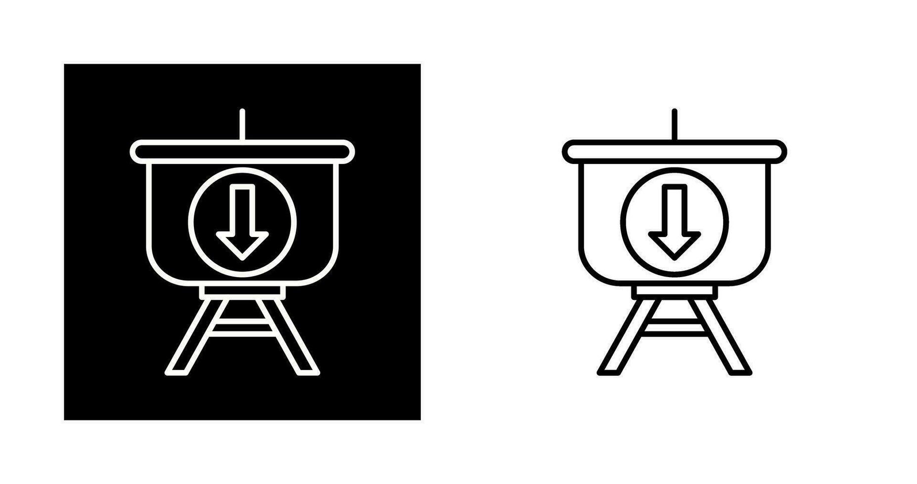 Downloading Presentation Vector Icon