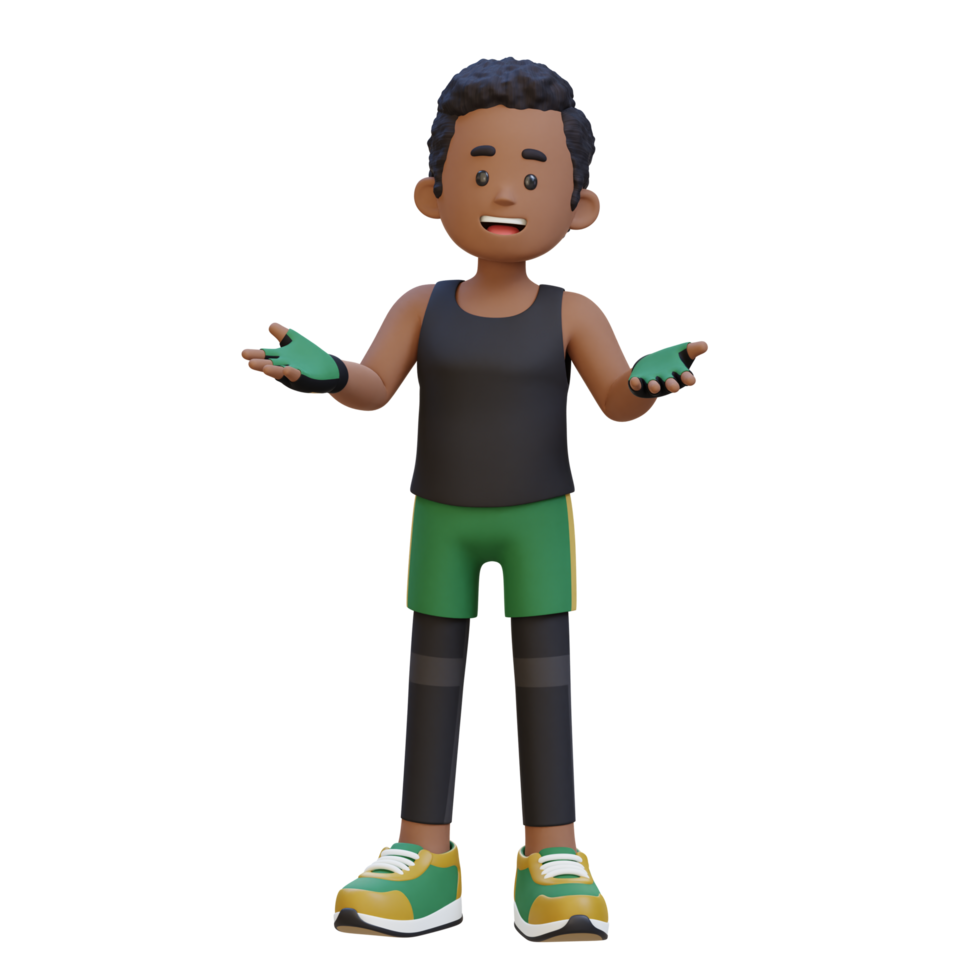 3D Sportsman Character Engaging in Conversations for a Dynamic Lifestyle png