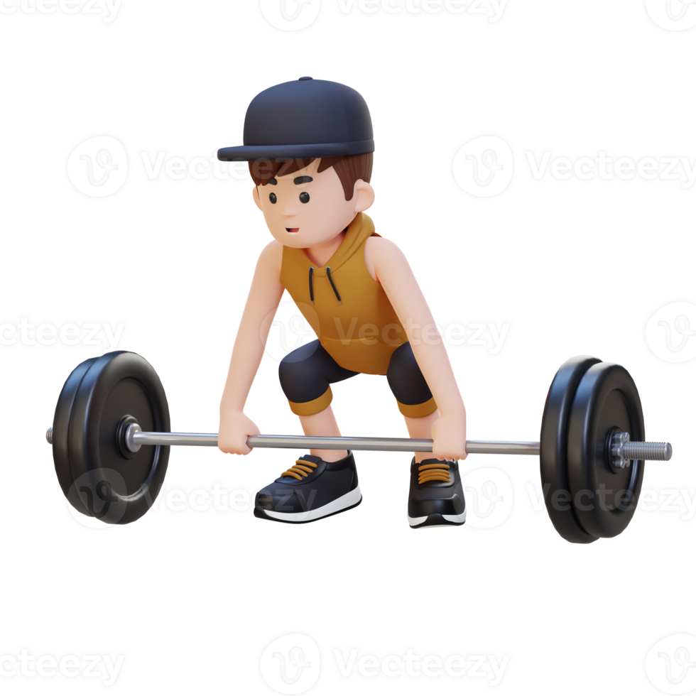 3D Sportsman Character Building Strength and Power with Deadlift Workout png