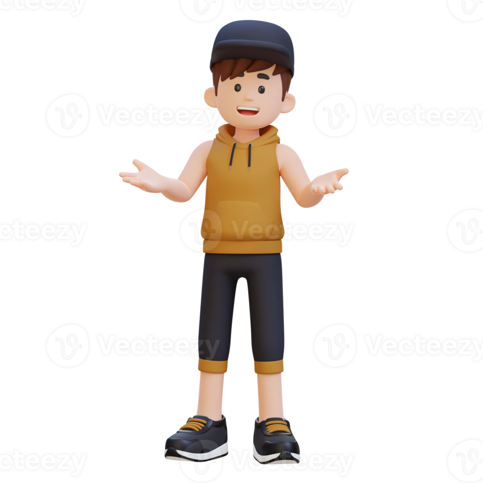 3D Sportsman Character Engaging in Conversations for a Dynamic Lifestyle png