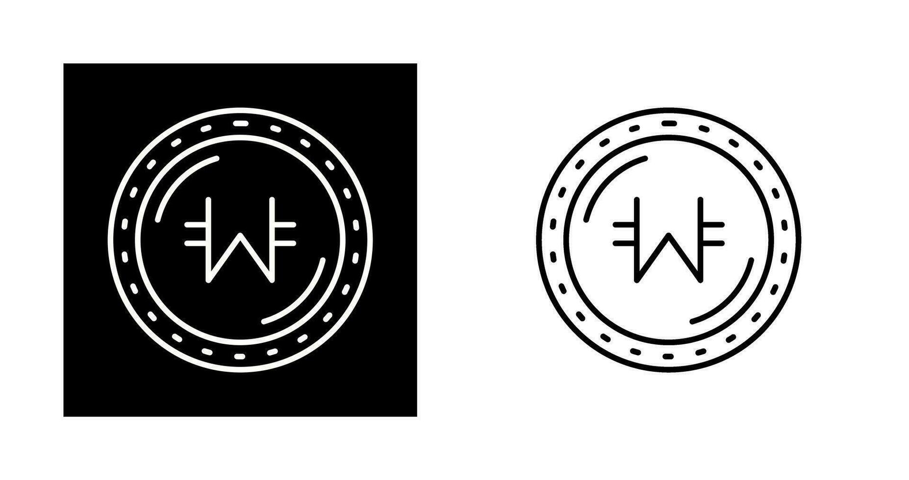Won Currency Vector Icon