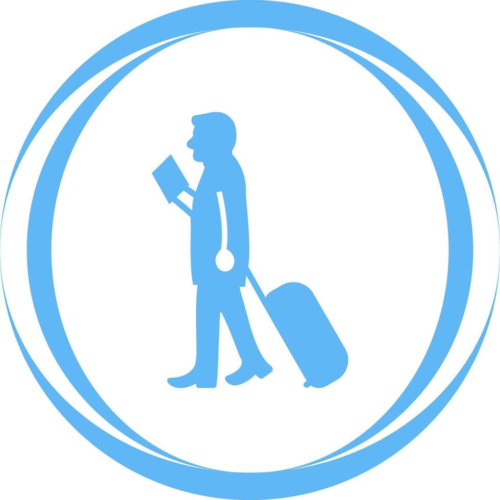 Walking with Luggage Vector Icon