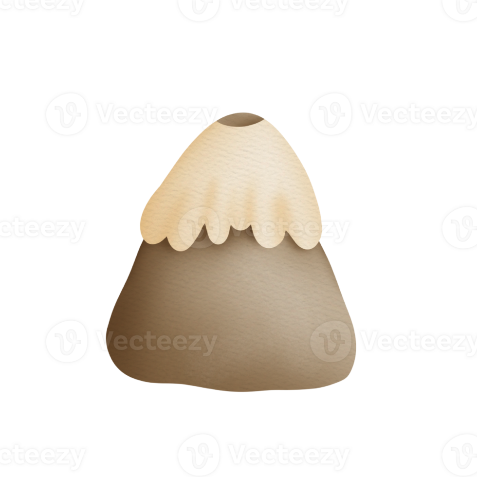 cute volcano watercolor png