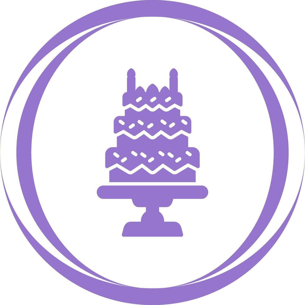 icono de vector de pastel de cumpleaños