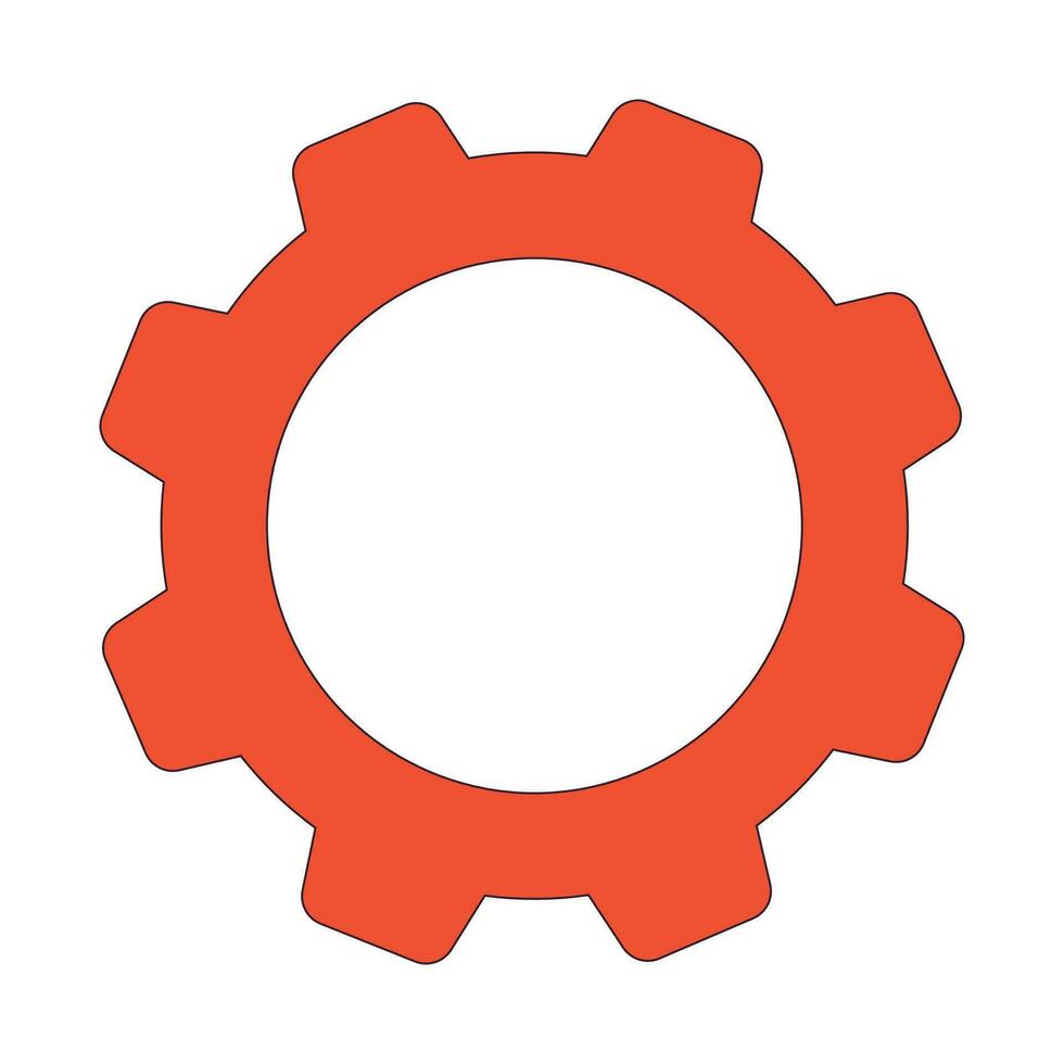 Single gear flat line color isolated vector object. Mechanical cogwheel.  Cog technology. Editable clip art image on white background. Simple outline  cartoon spot illustration for web design 26472521 Vector Art at Vecteezy