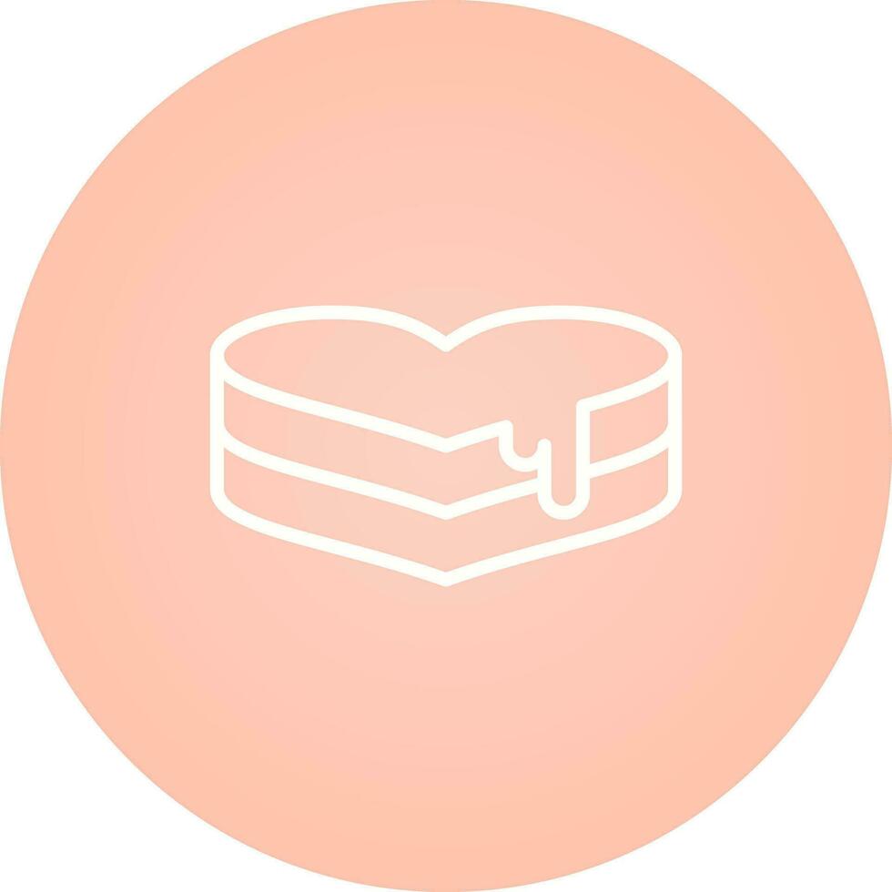 Heart-shaped cake Vector Icon
