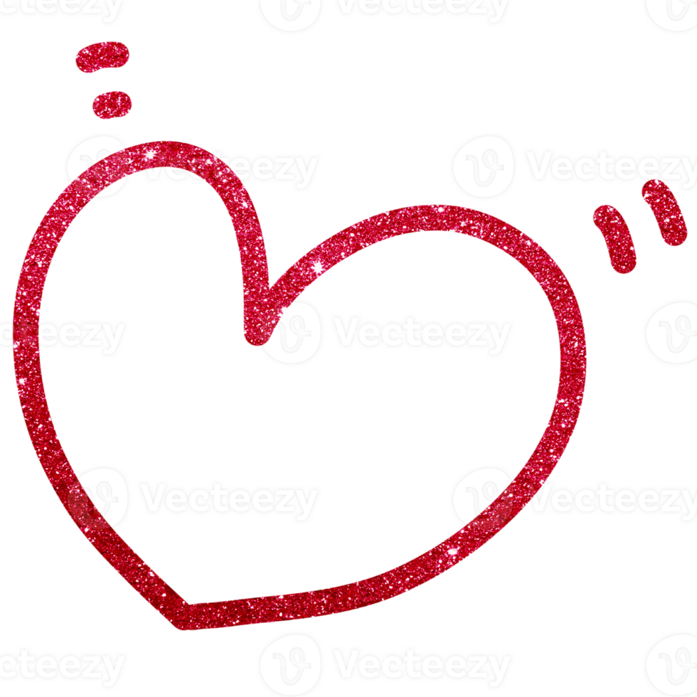 glitter heart doodle png