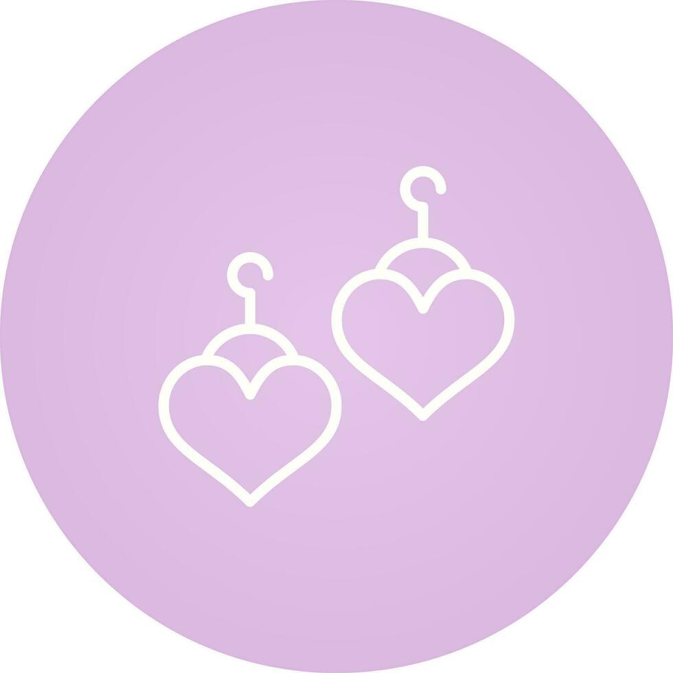 Heart Shaped Earrings Vector Icon