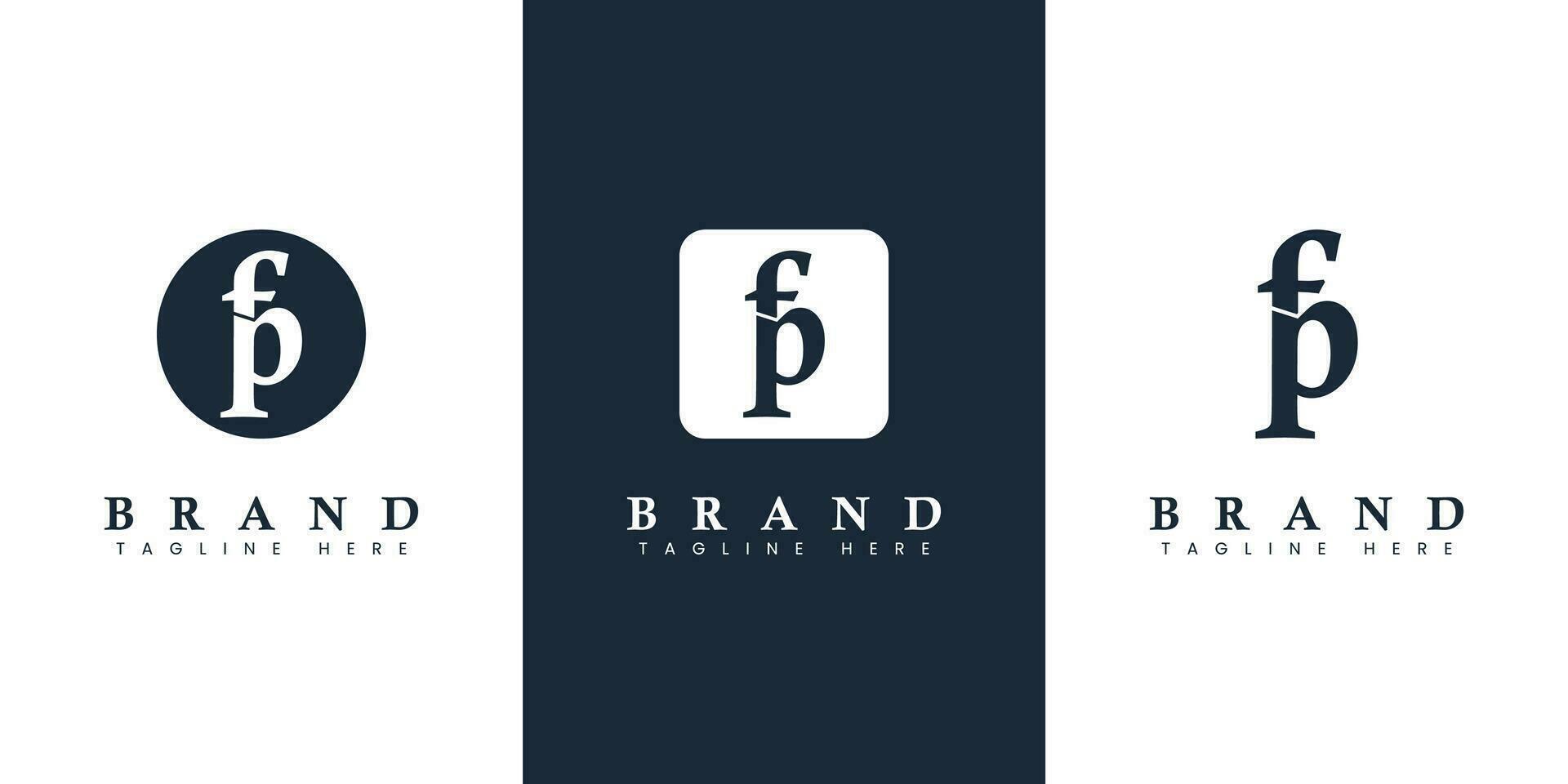 Modern and simple Lowercase FP Letter Logo, suitable for any business with FP or PF initials. vector
