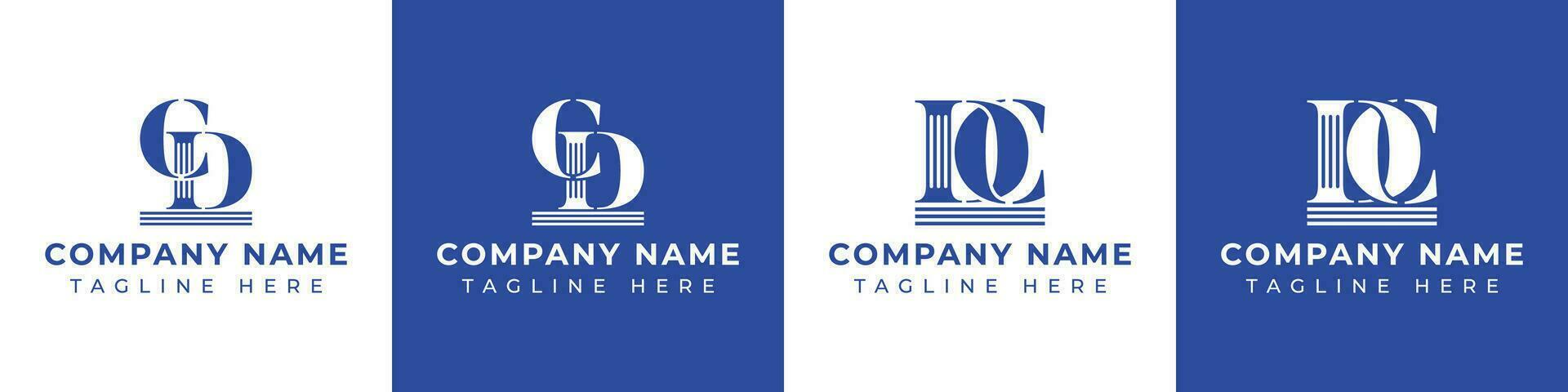 Letter DC and CD Pillar logo, suitable for business with CD or DC related to Pillar. vector