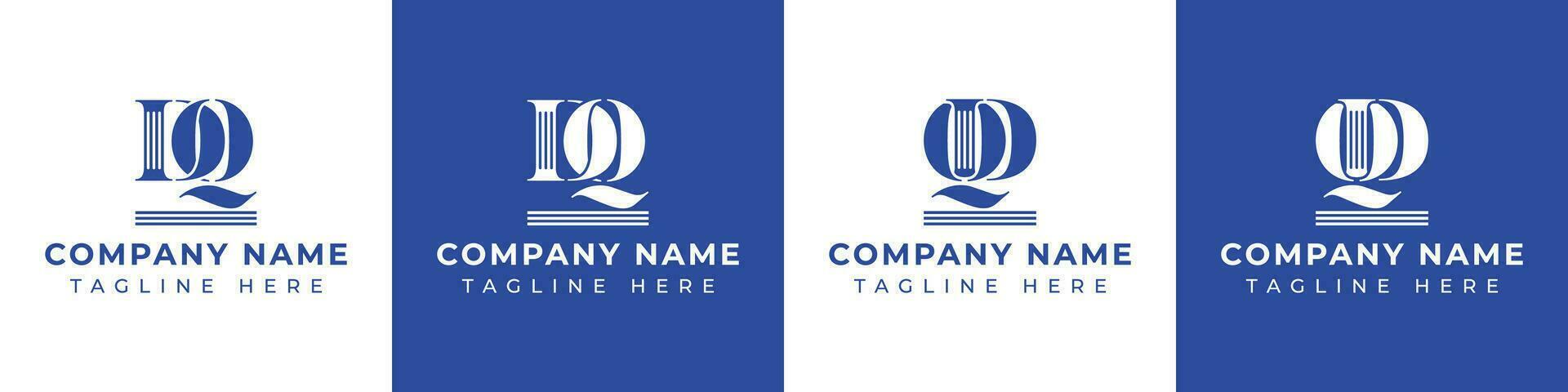Letter DQ and QD Pillar logo, suitable for business with QD or DQ related to Pillar. vector