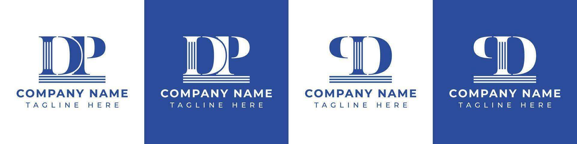 Letter DP and PD Pillar logo, suitable for business with PD or DP related to Pillar. vector