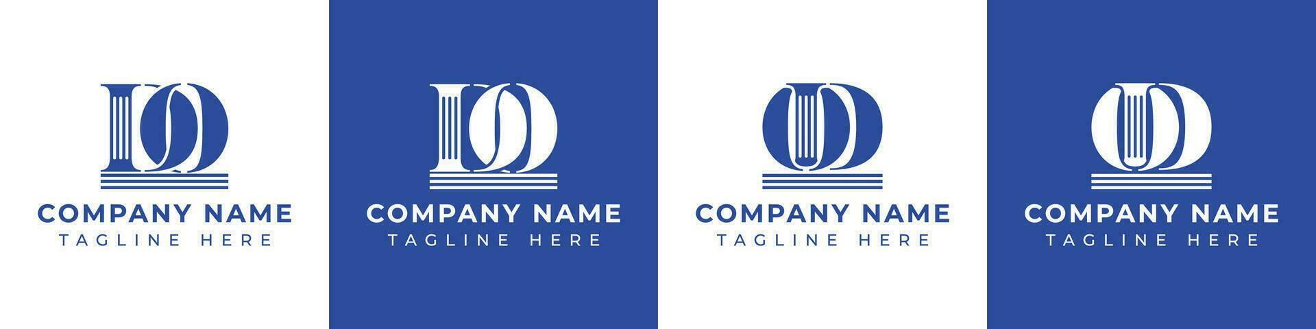 Letter DO and OD Pillar logo, suitable for business with OD or DO related to Pillar. vector