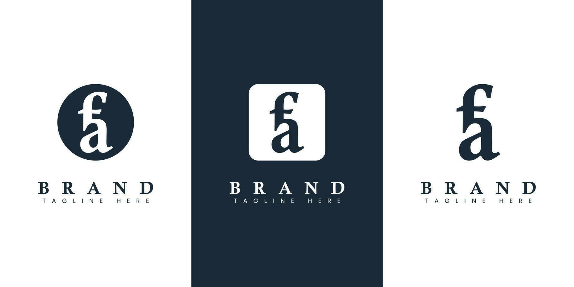 Modern and simple Lowercase FA Letter Logo, suitable for any business with FA or AF initials. vector