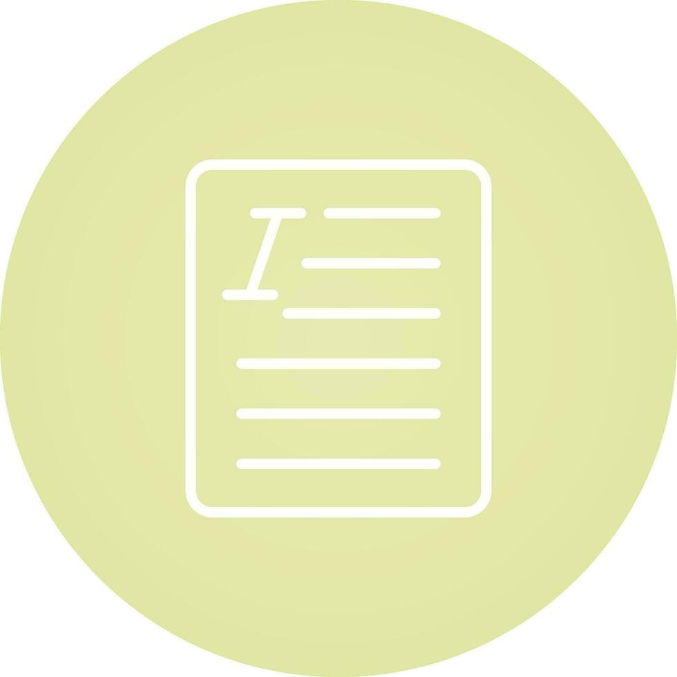 Document Italic Vector Icon