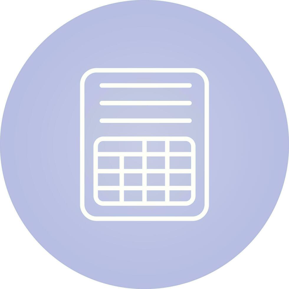 Spreadsheet Vector Icon