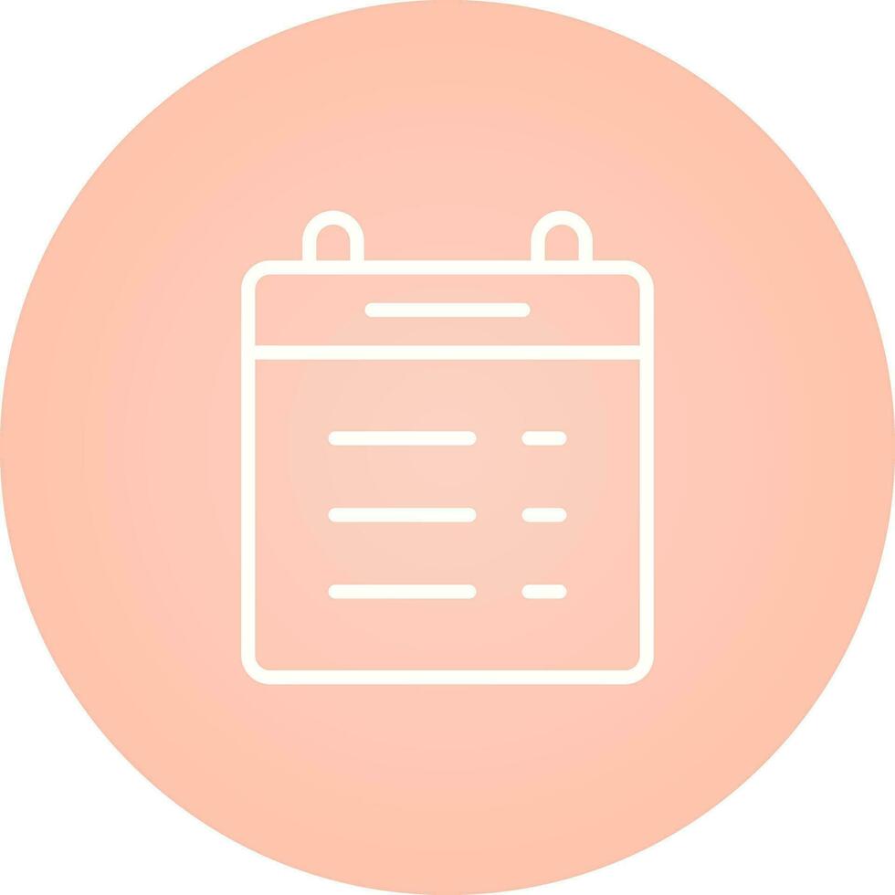 Calender Lines Vector Icon