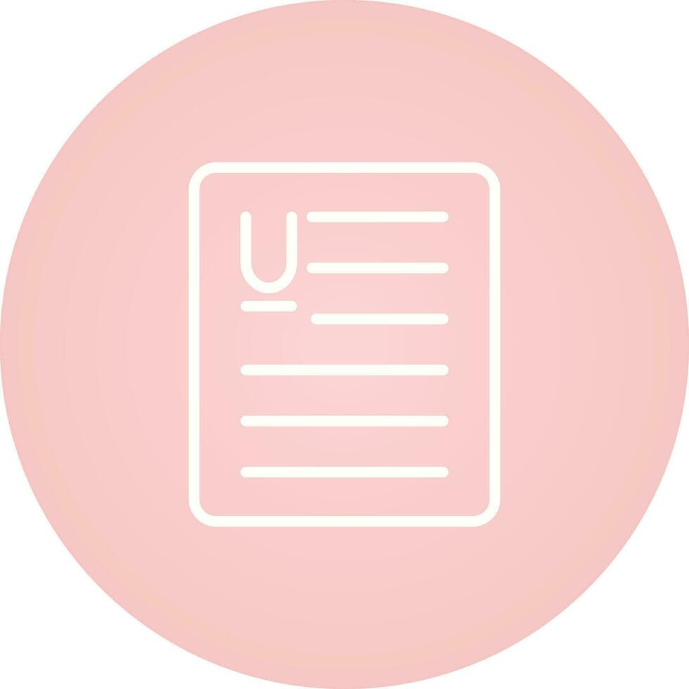 Document Underline Vector Icon