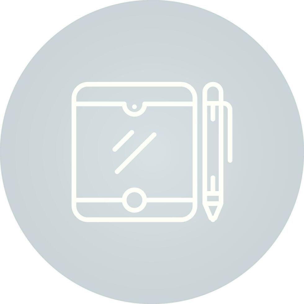 tableta con bolígrafo vector icono