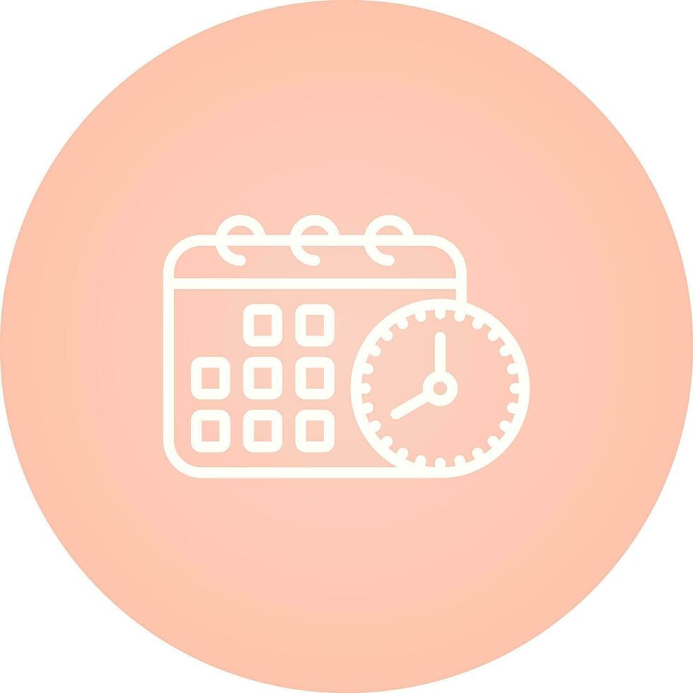 Calendar with clock Vector Icon