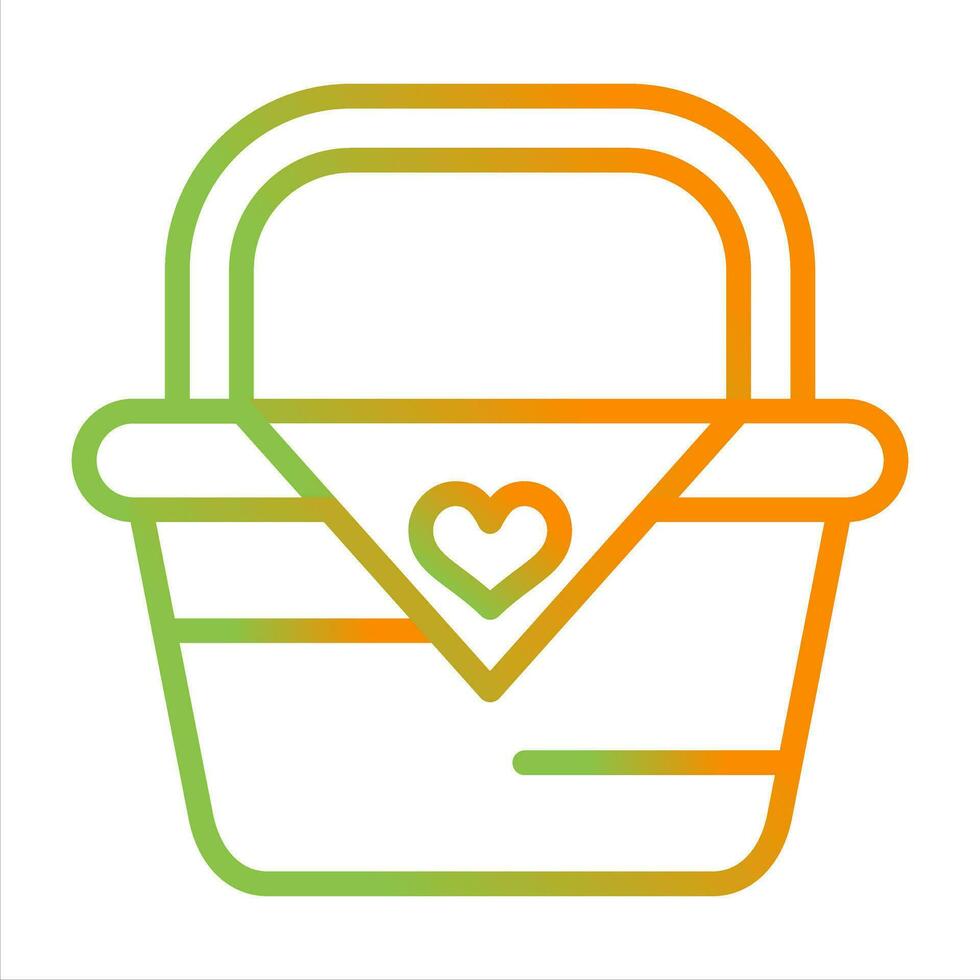 Romantic picnic basket Vector Icon