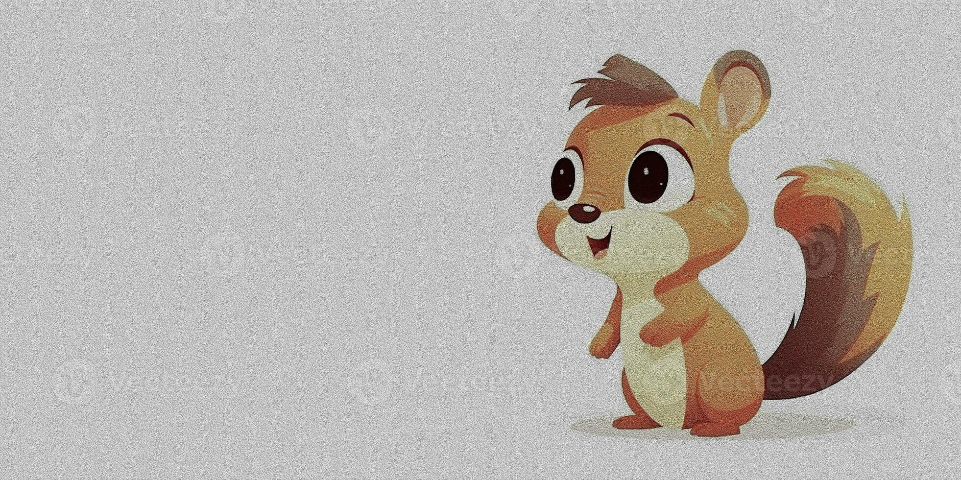Squirrel. Cute cartoon character. The texture of the oil paint. AI Generated photo