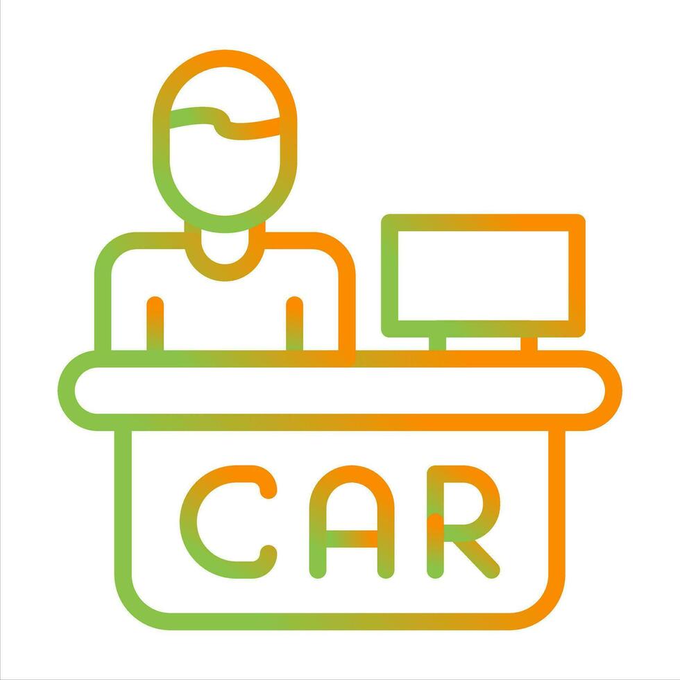 Car Rental Counter Vector Icon