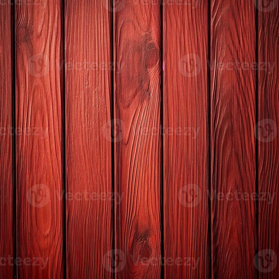 antiguo rojo de madera antecedentes. manchado madera para interior diseño. ai generado foto