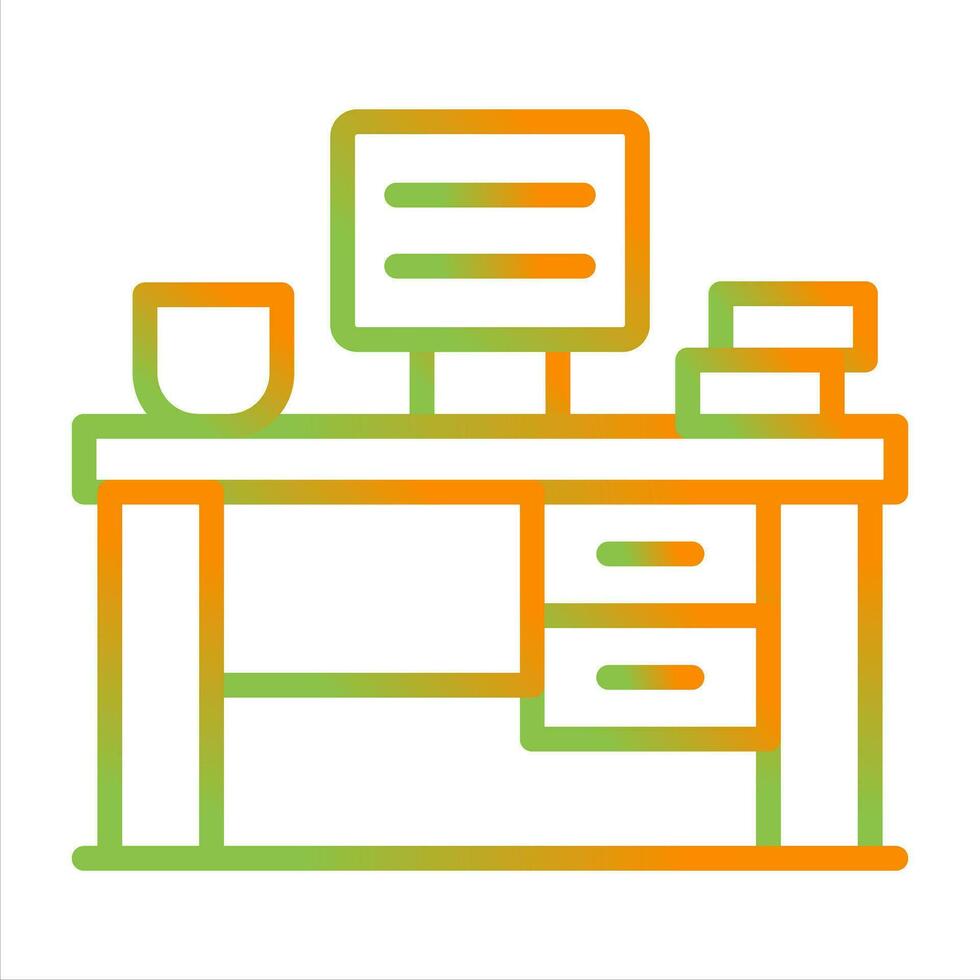 Office Desk Vector Icon
