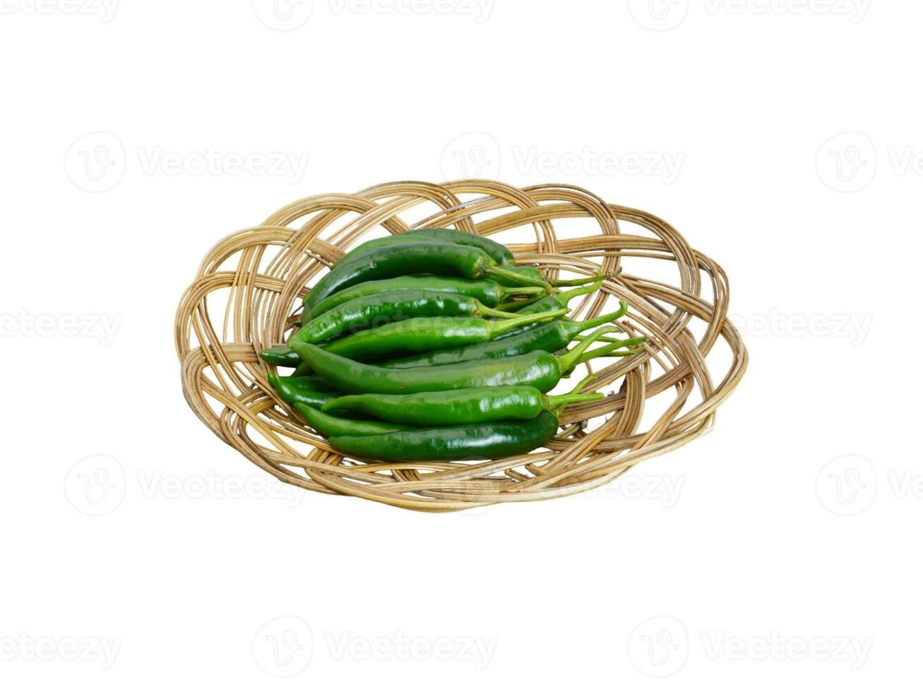 Green Chili Pepper Isolated on White Background photo