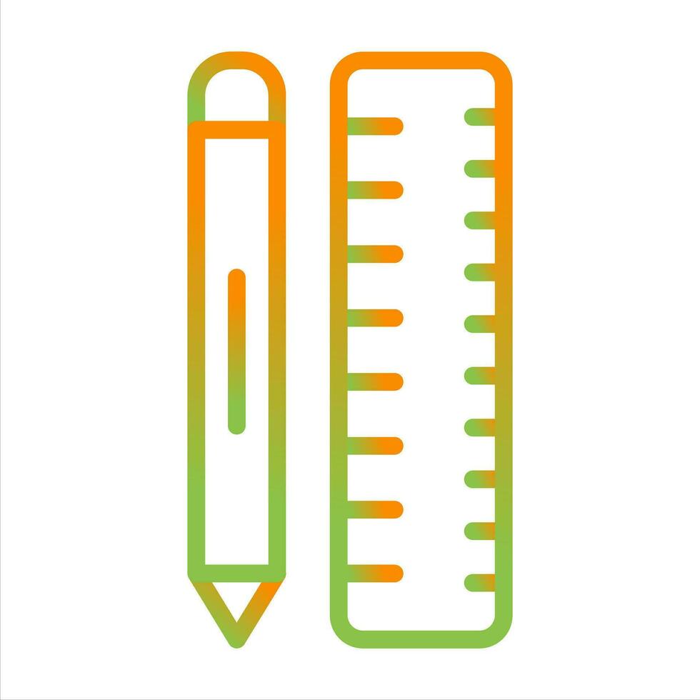 Pencil with Ruler Vector Icon