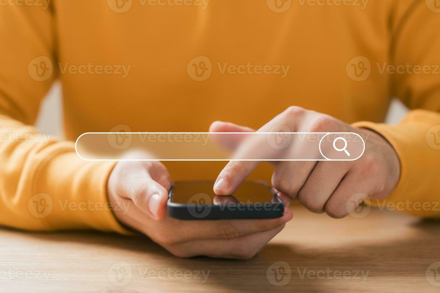 Experience the concept of data search technology and SEO optimization, Discover the power of mobile and laptop for searching information, Connect with the digital world in an artistic way. photo
