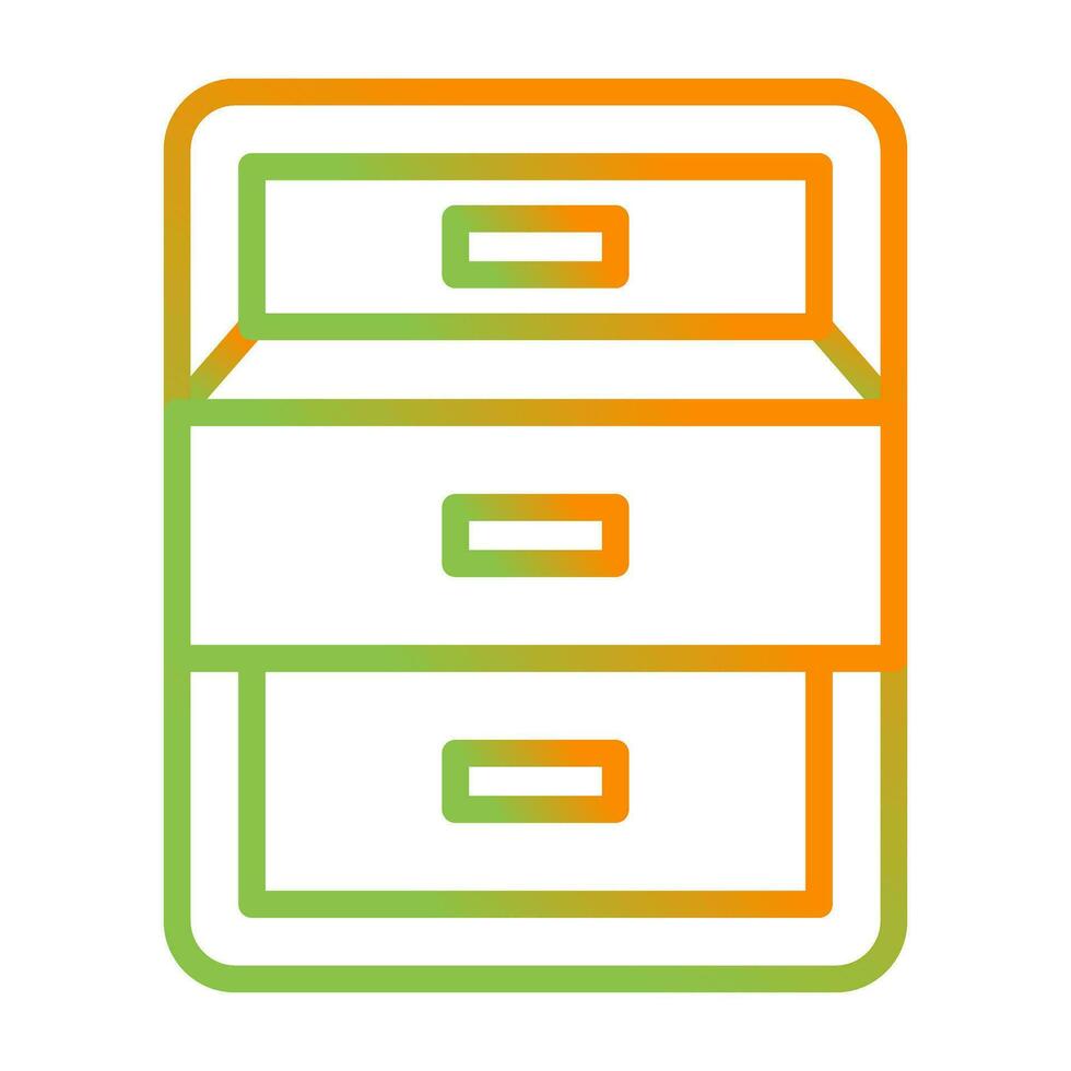 Filing cabinet with open door Vector Icon