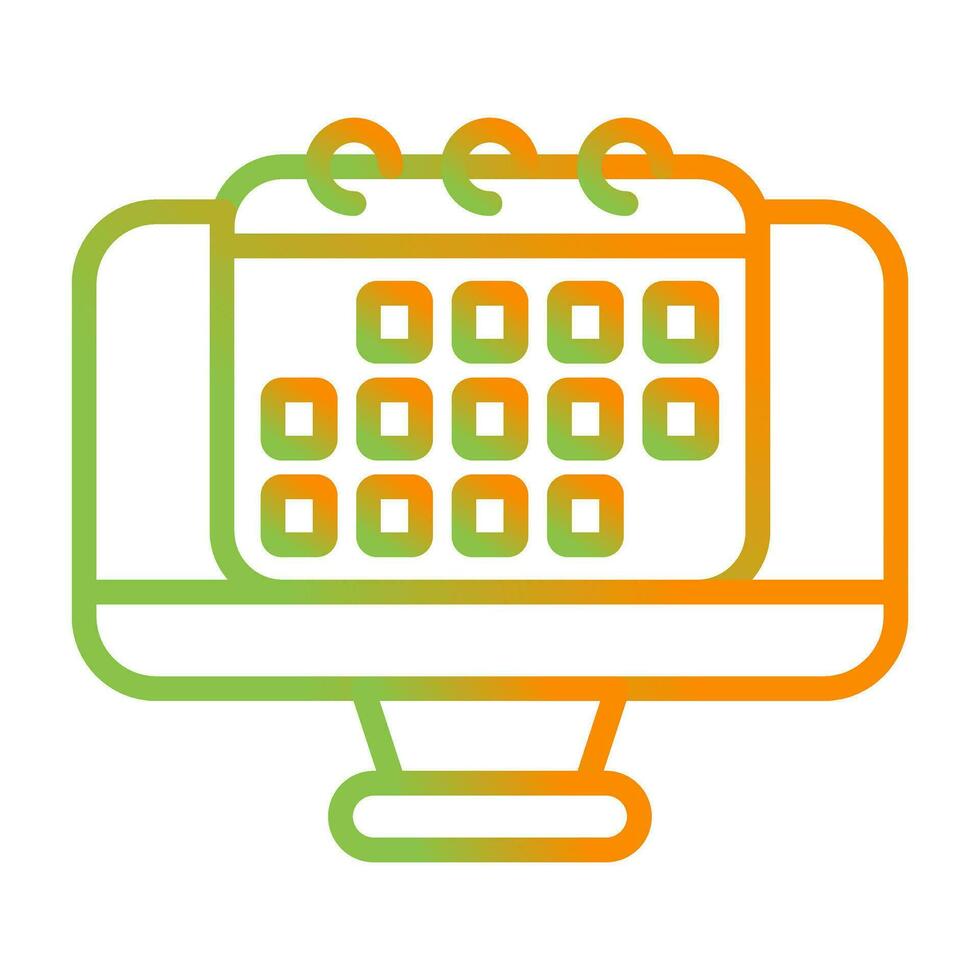 escritorio computadora con cale vector icono