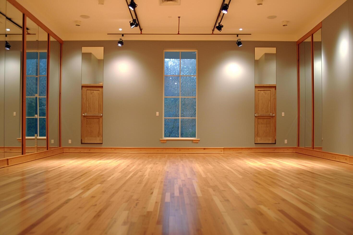 Yoga class, empty yoga studio, meditation, yoga background, photo