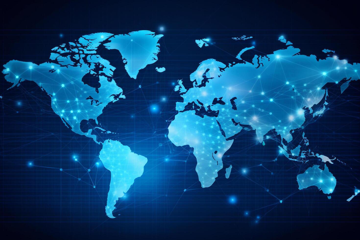 World map illustration, modern blue background with world map, technology background, photo