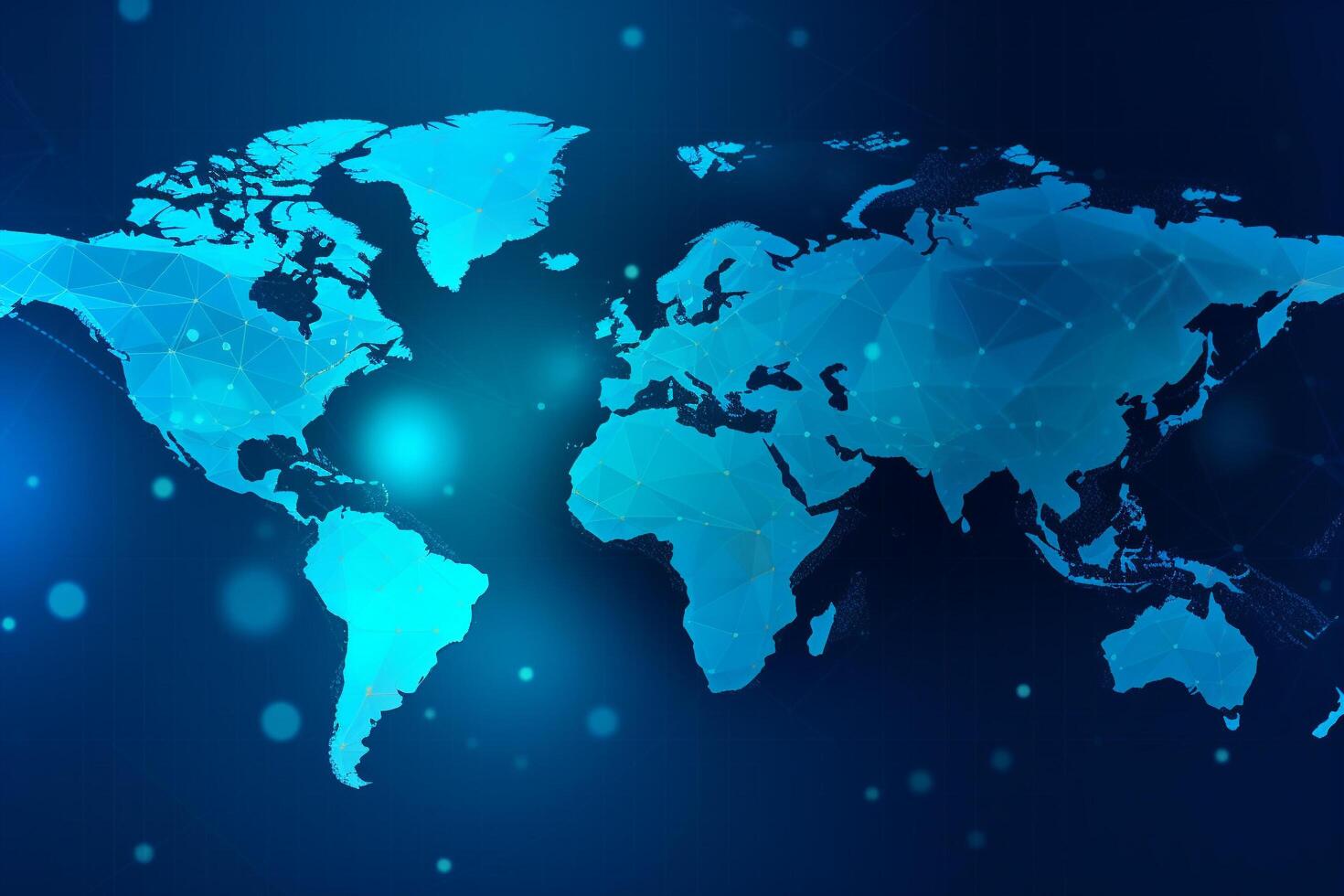 World map illustration, modern blue background with world map, technology background, photo