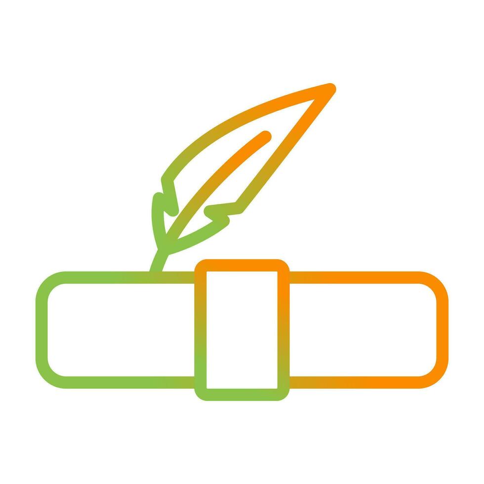 Quill pen with scroll Vector Icon