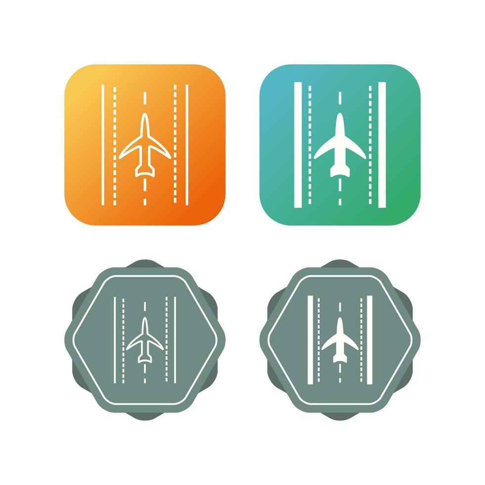 Plane on Runway Vector Icon