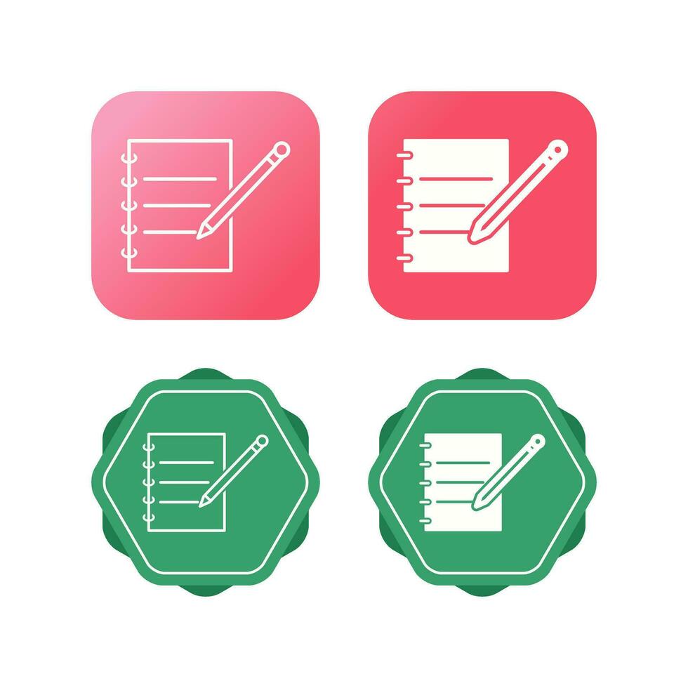 Notebook and Pen Vector Icon