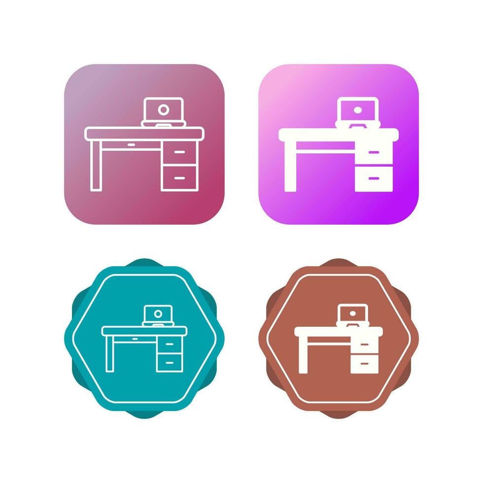 Office Desk Vector Icon