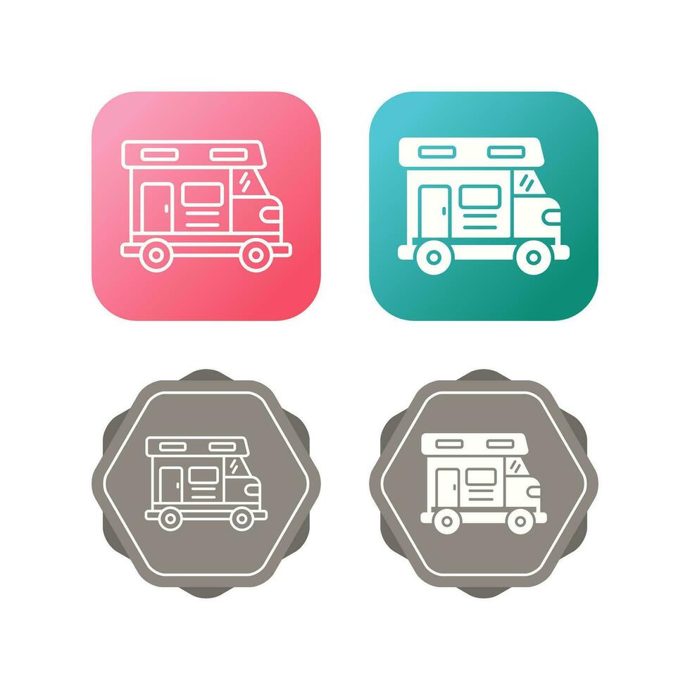 icono de vector de autocaravana