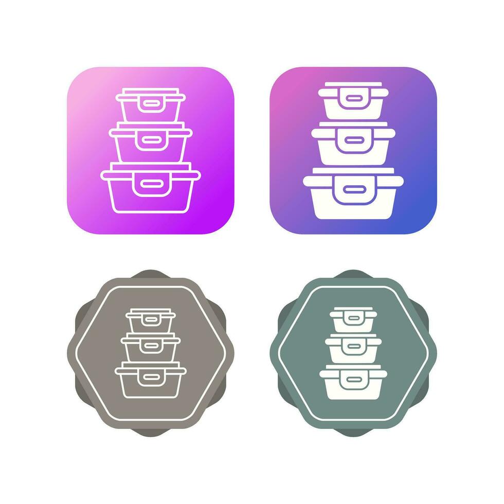 Plastic Food Container Vector Icon