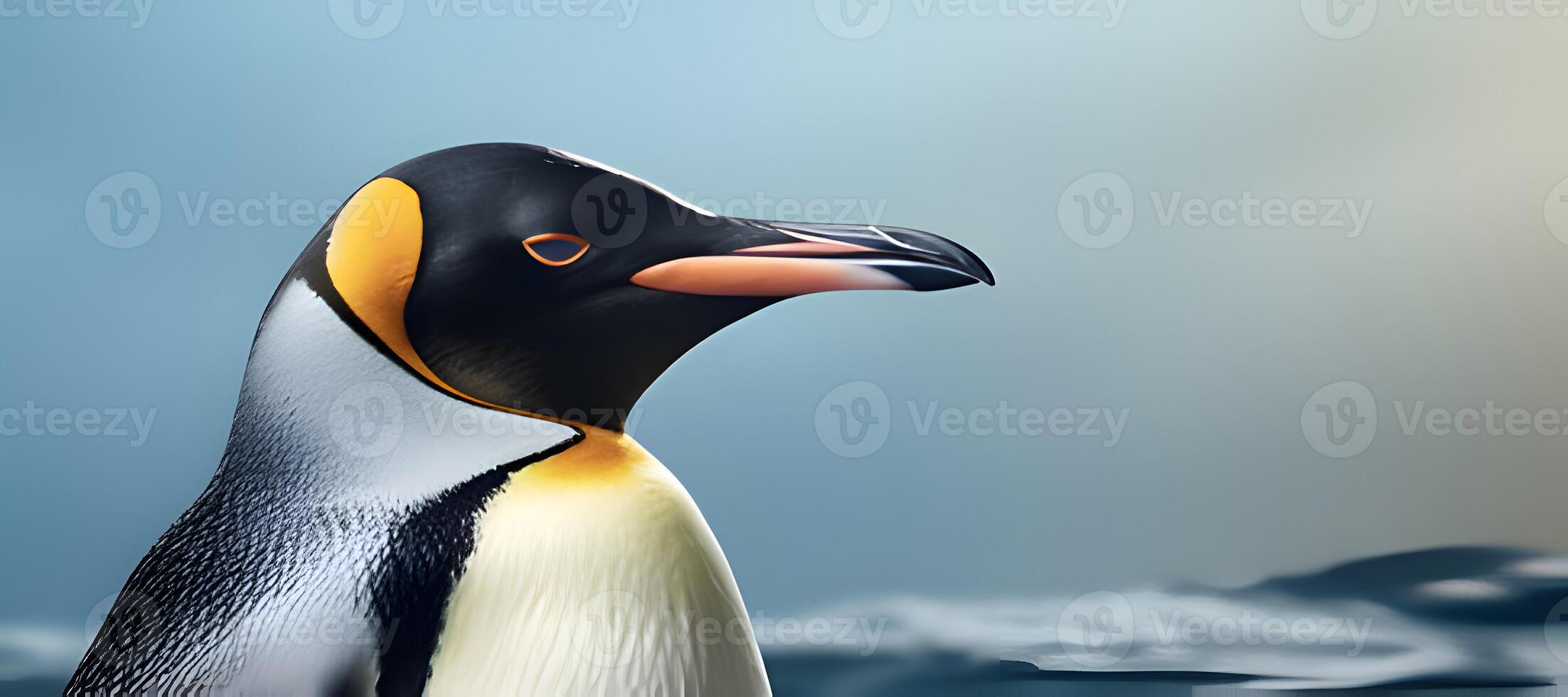 Closeup portrait of an elegant emperor penguin. photo