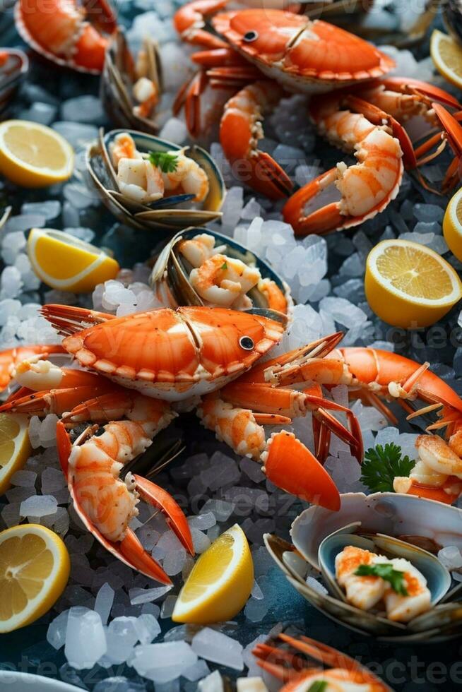 Seafood with shrimp and shellfish photo