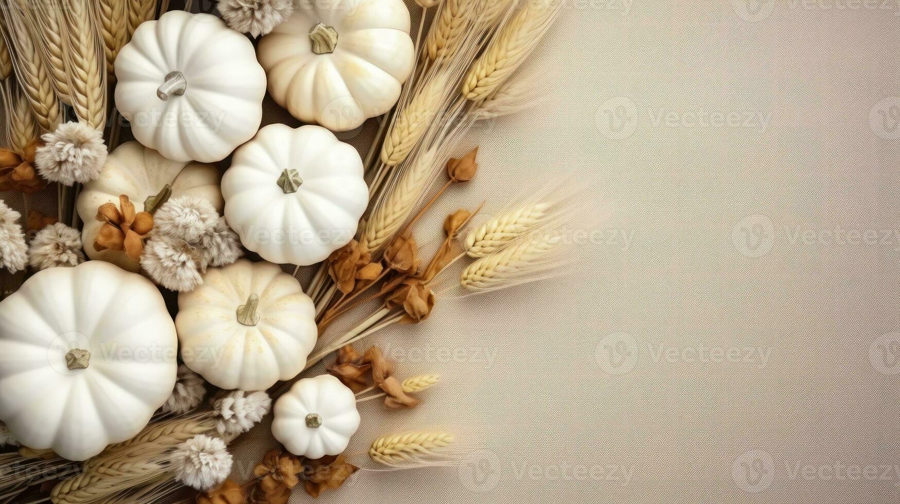 Cozy Autumn background wiyj pumpkins photo